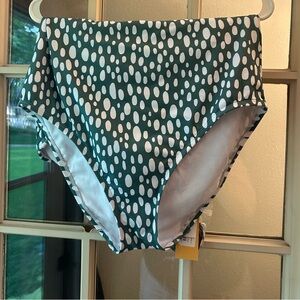 BNWT Green one piece bathing suit with white spots